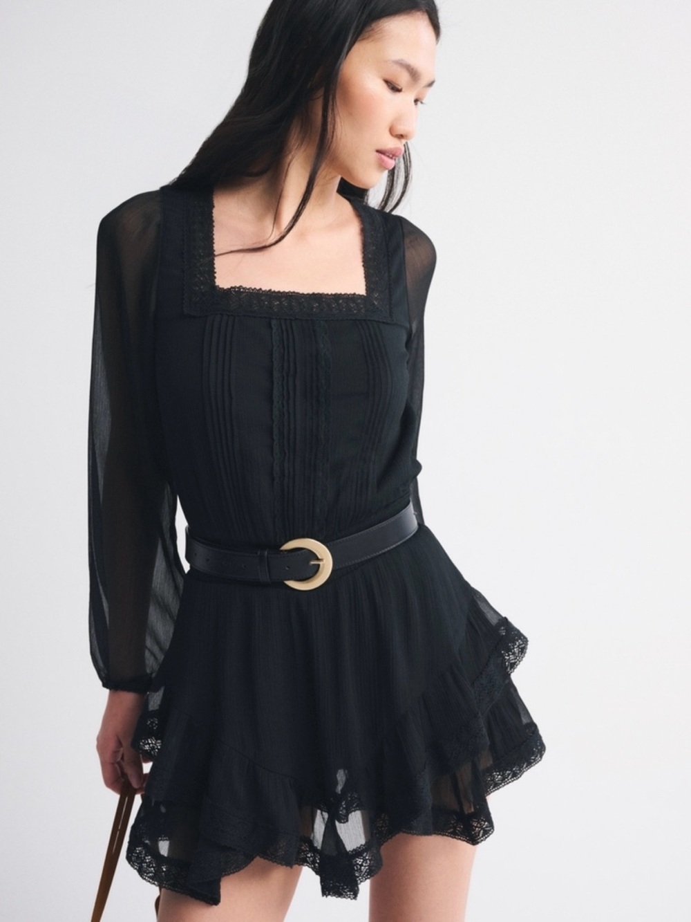 Abercombie&fitch long sleeve square neck tiered skort